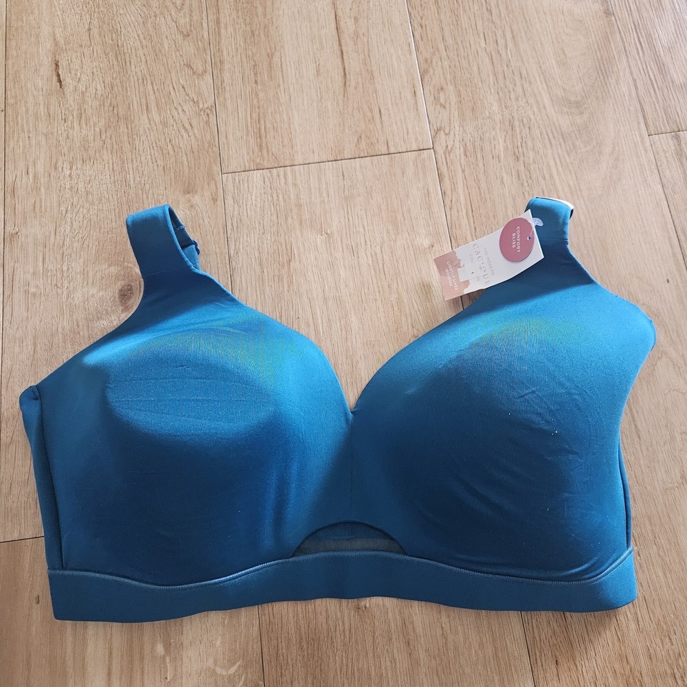 Cacique Lightly Lined Full Coverage No Wire Bra Womens Size 42DDD Teal